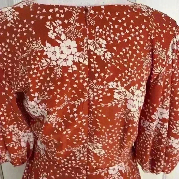 Rust Floral Here Comes The Sun Dress Size Large​ - Picture 8 of 9